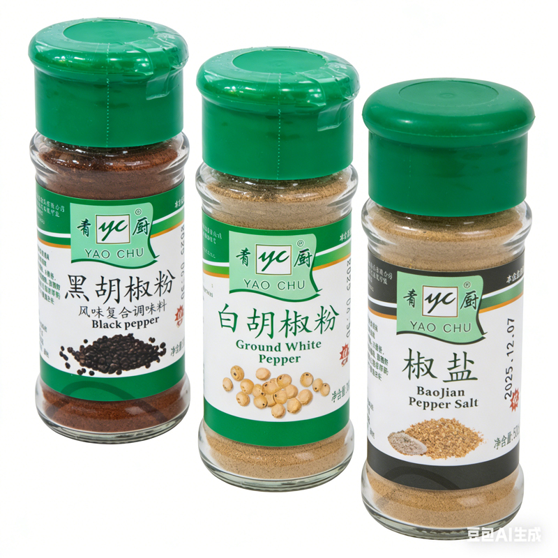 肴厨 小瓶装 椒盐 白胡椒 黑胡椒粉