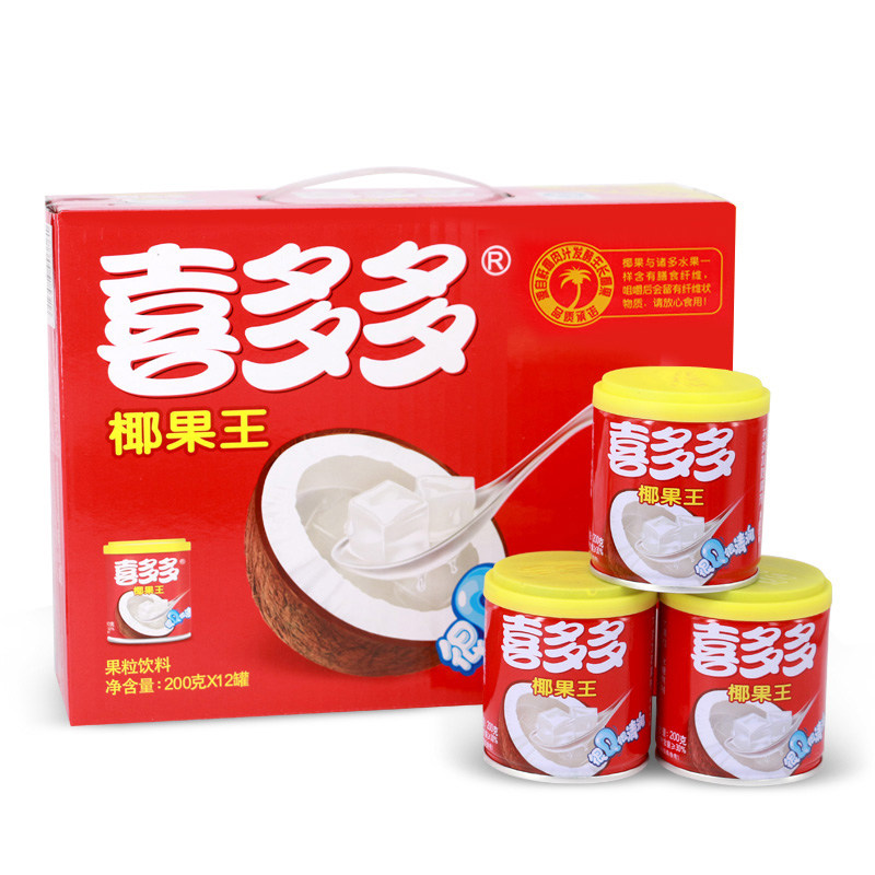 喜多多椰果王果粒饮料200g*12