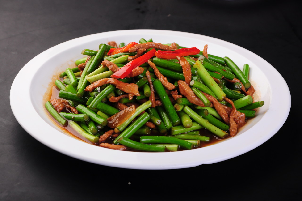 蒜台炒肉丝（现烧）