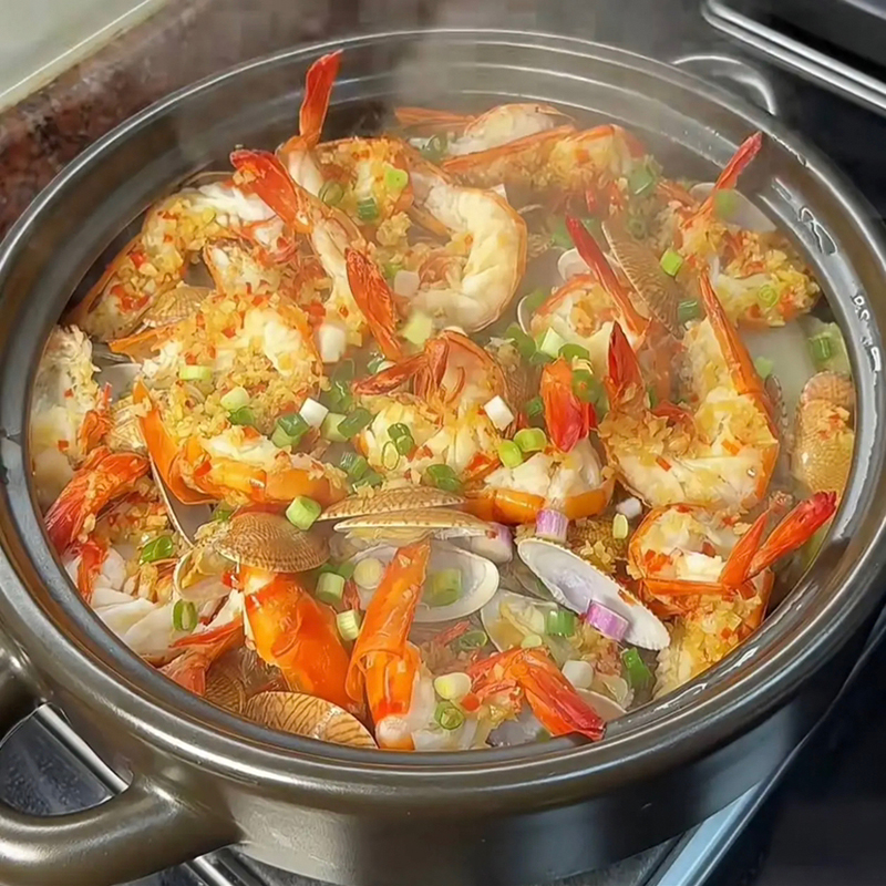 鲜虾沙蛤粉丝煲（现烧）